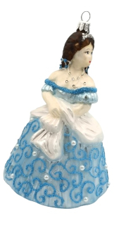 SKLENENÉ VIANOČNÉ GULE Princezná 16,5 cm